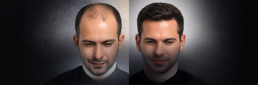 Resultado de transplante capilar FUE antes e depois — Dr. Felipe Blanco São Paulo