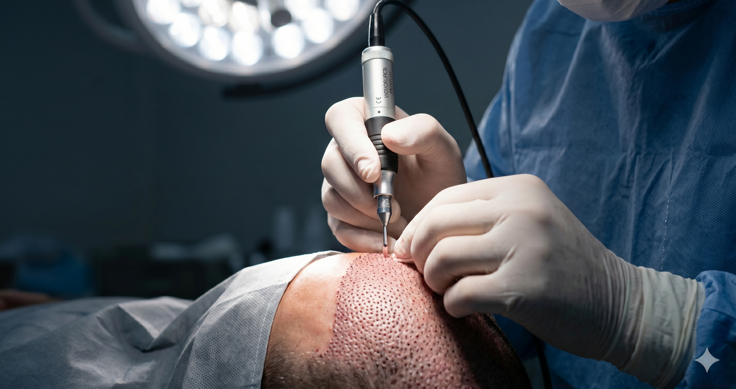 Dr. Felipe Blanco realizando transplante capilar FUE em São Paulo